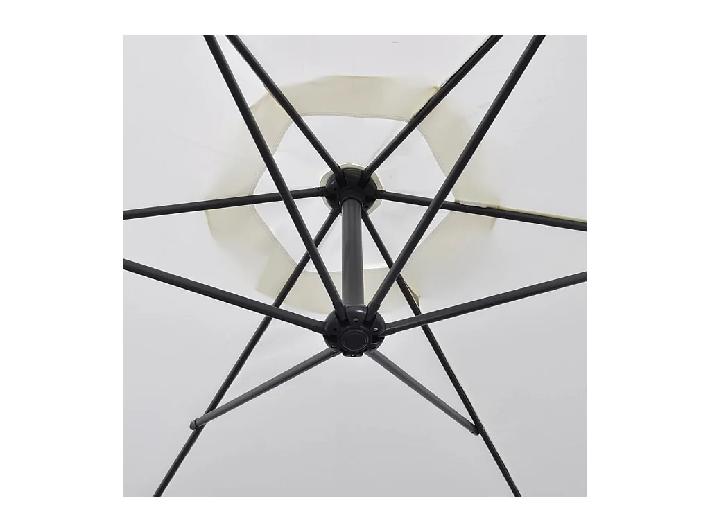 Parasol en porte-à-faux 3 m Blanc sable