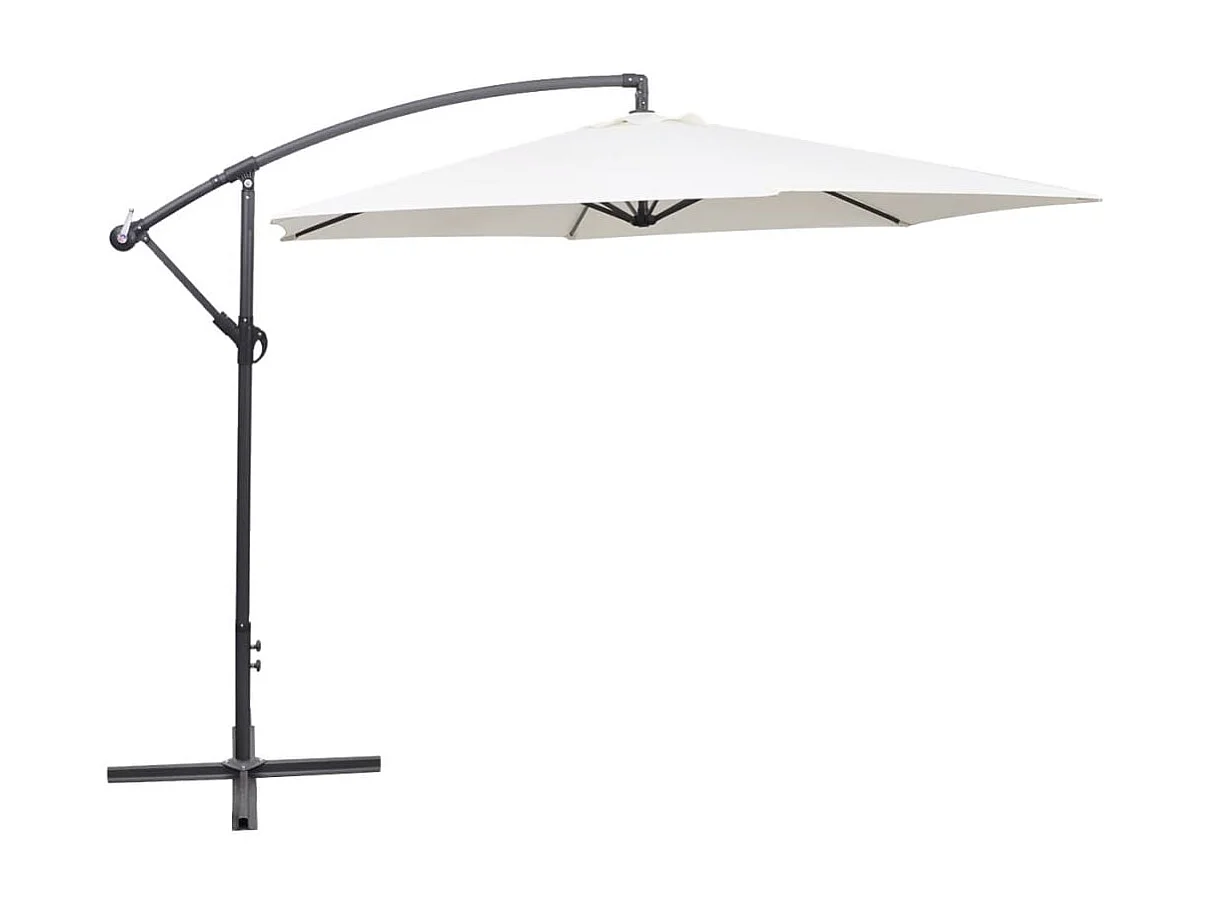 Parasol en porte-à-faux 3 m Blanc sable