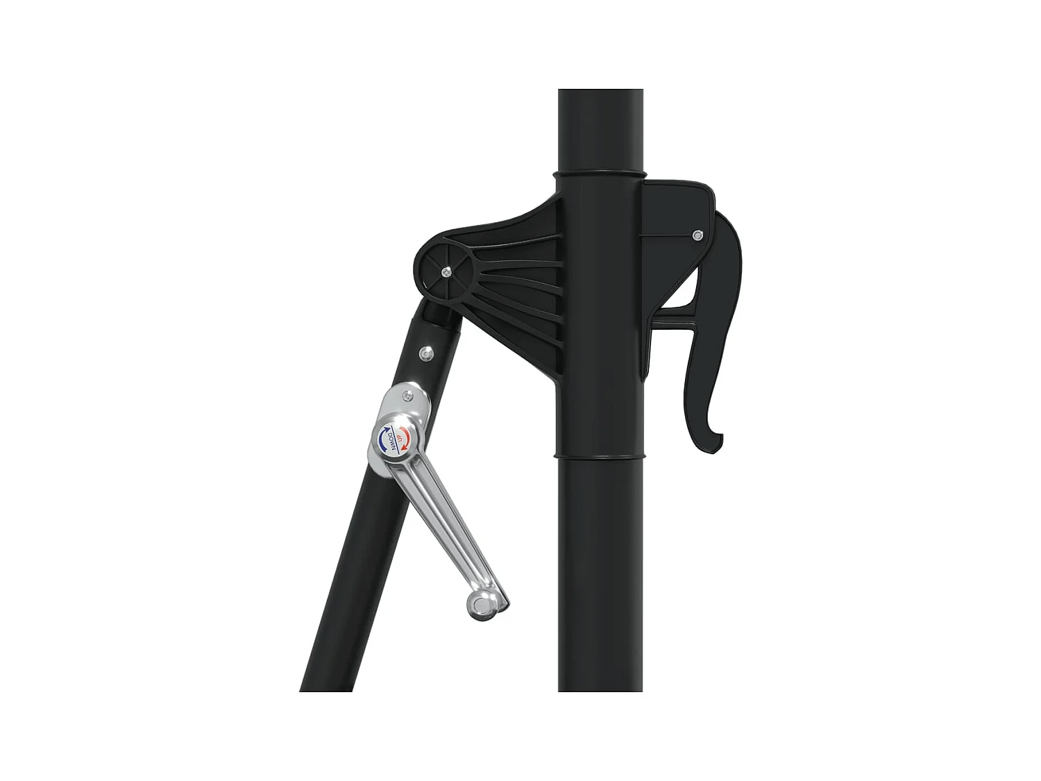 Parasol mural avec mât métallique et LED 300cm Anthracite