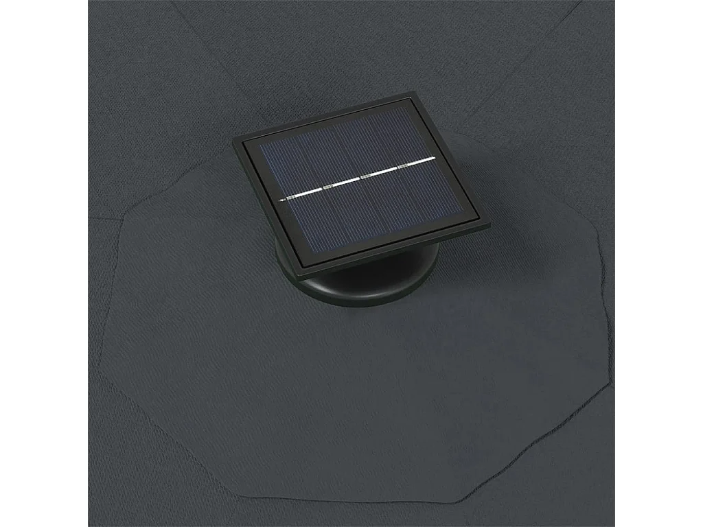 Parasol mural avec mât métallique et LED 300cm Anthracite