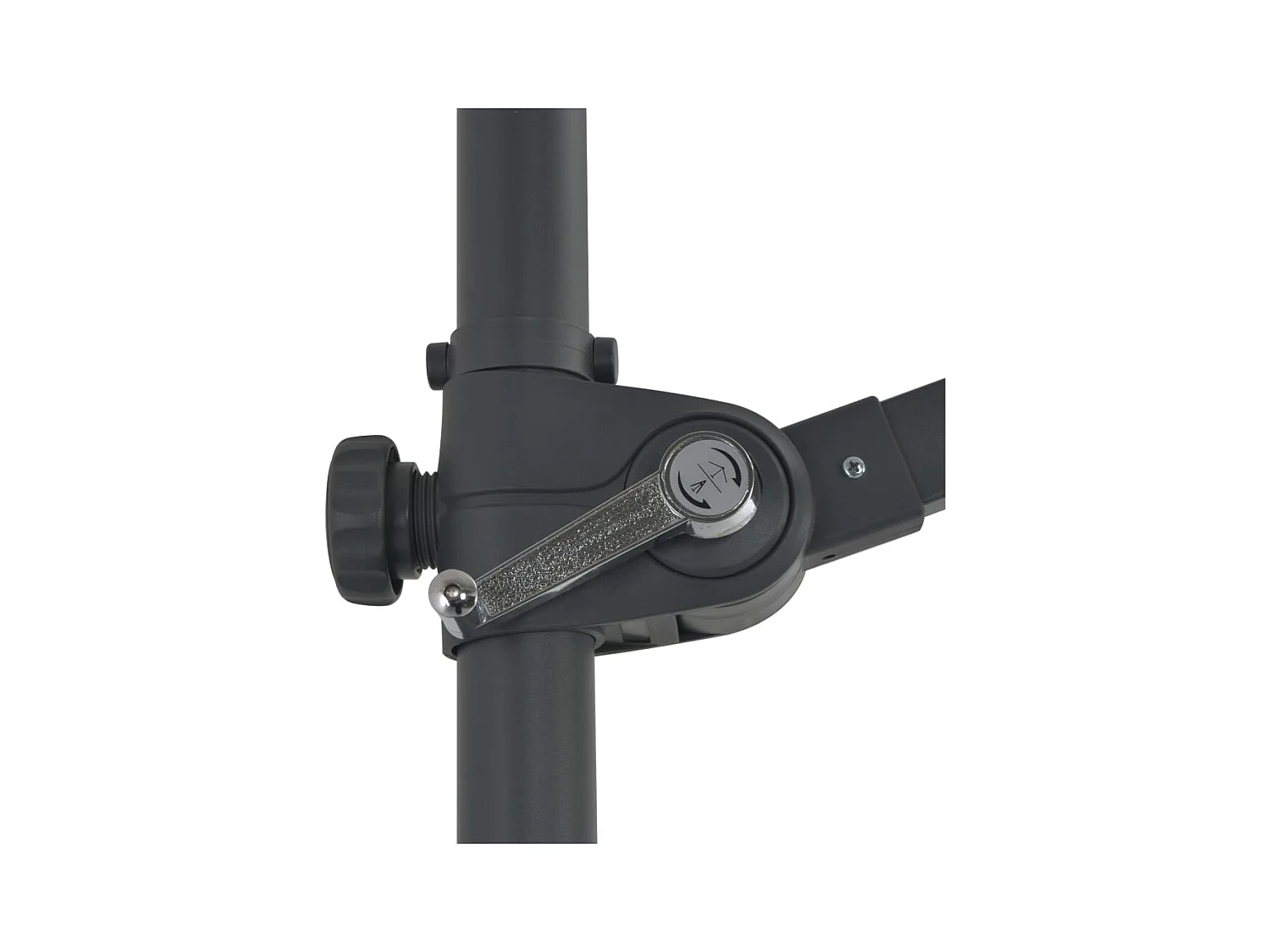 Parasol déporté avec mât en acier Noir 300cm