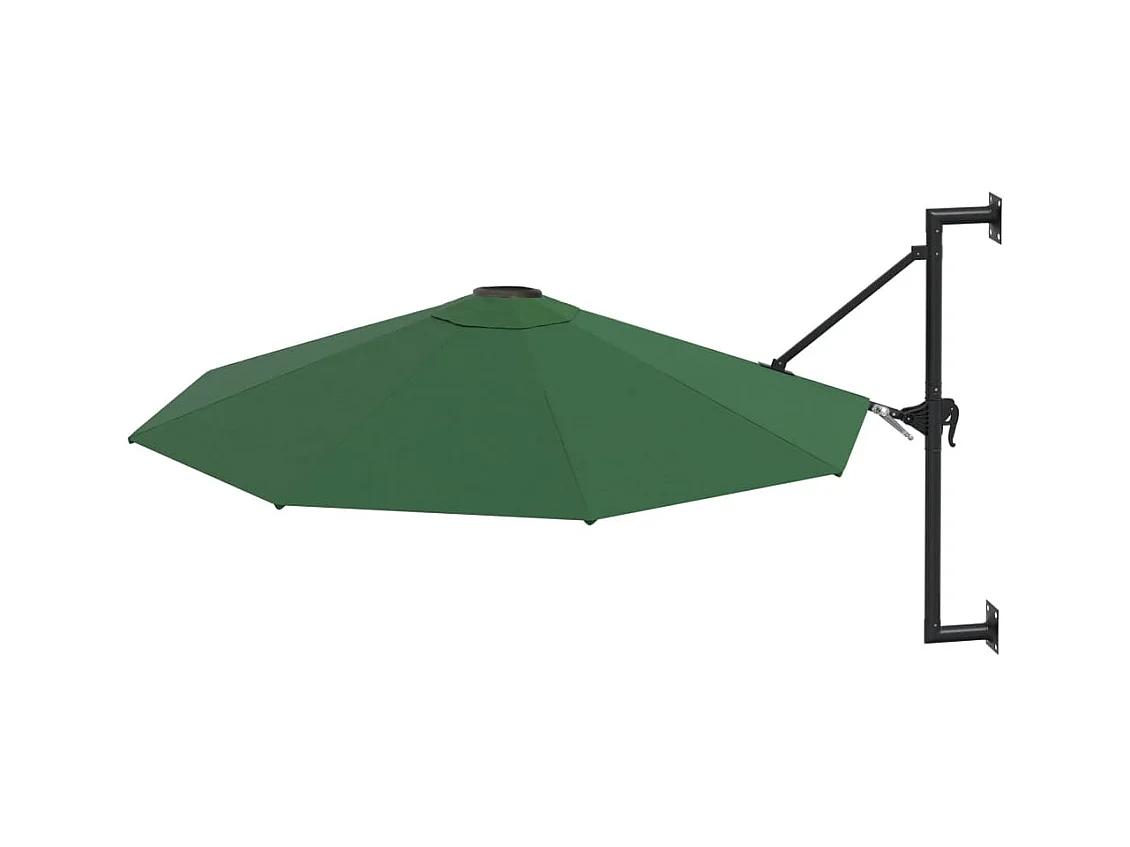 Parasol mural avec mât métallique 300cm Vert
