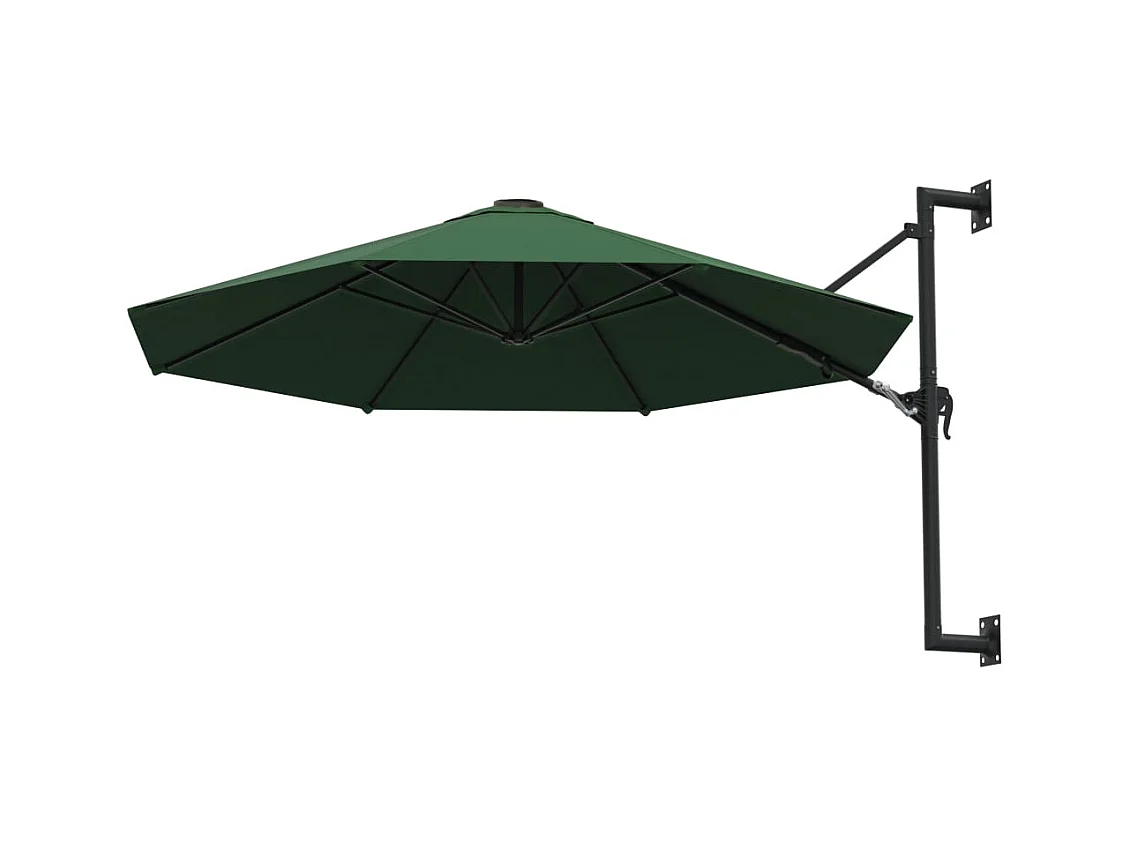 Parasol mural avec mât métallique 300cm Vert