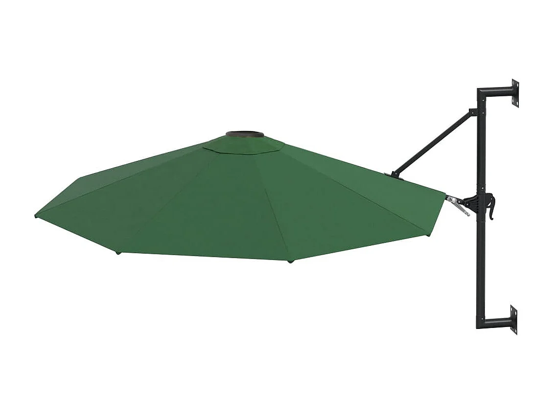 Parasol mural avec mât métallique 300cm Vert