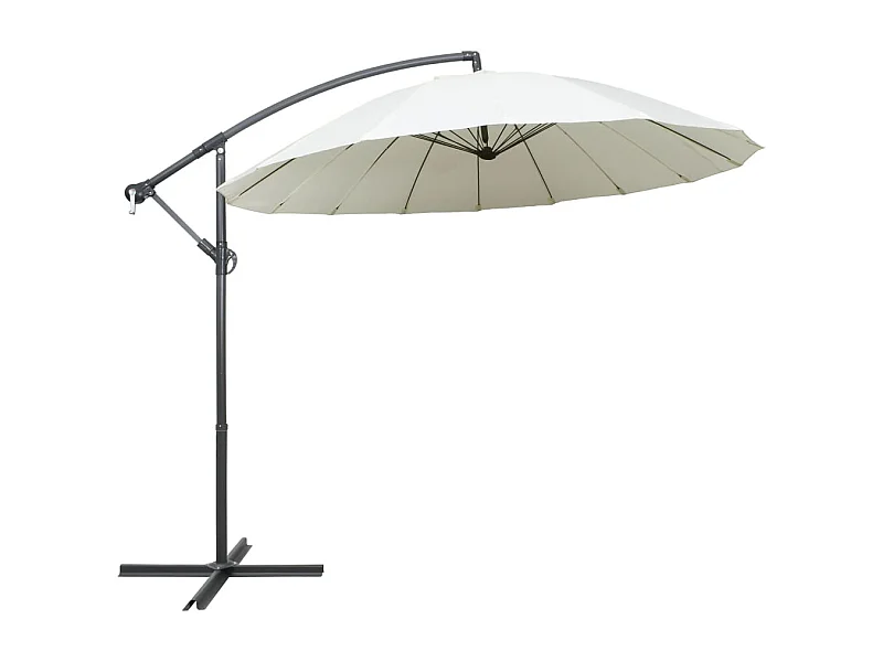 Parasol suspendu Blanc 3 m Aluminium