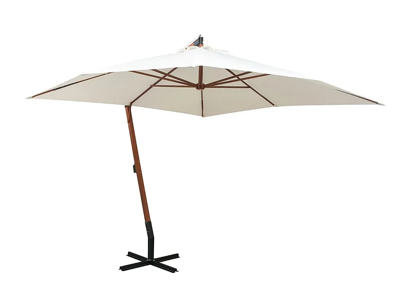 Parasol 300x300 Poteau en bois Blanc