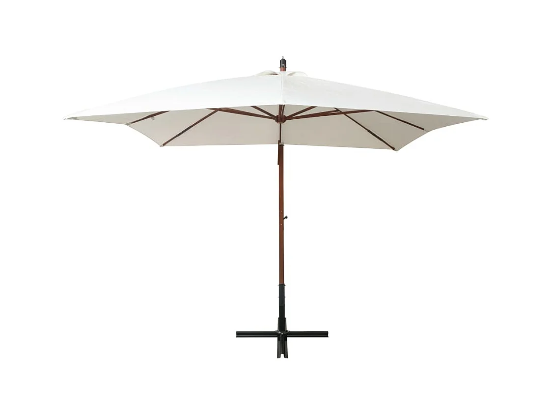 Parasol 300x300 Poteau en bois Blanc