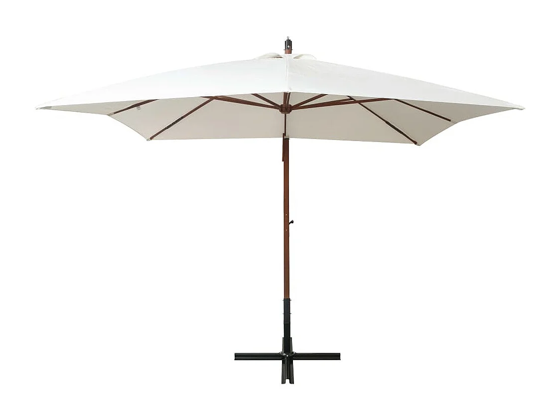 Parasol 300x300 Poteau en bois Blanc