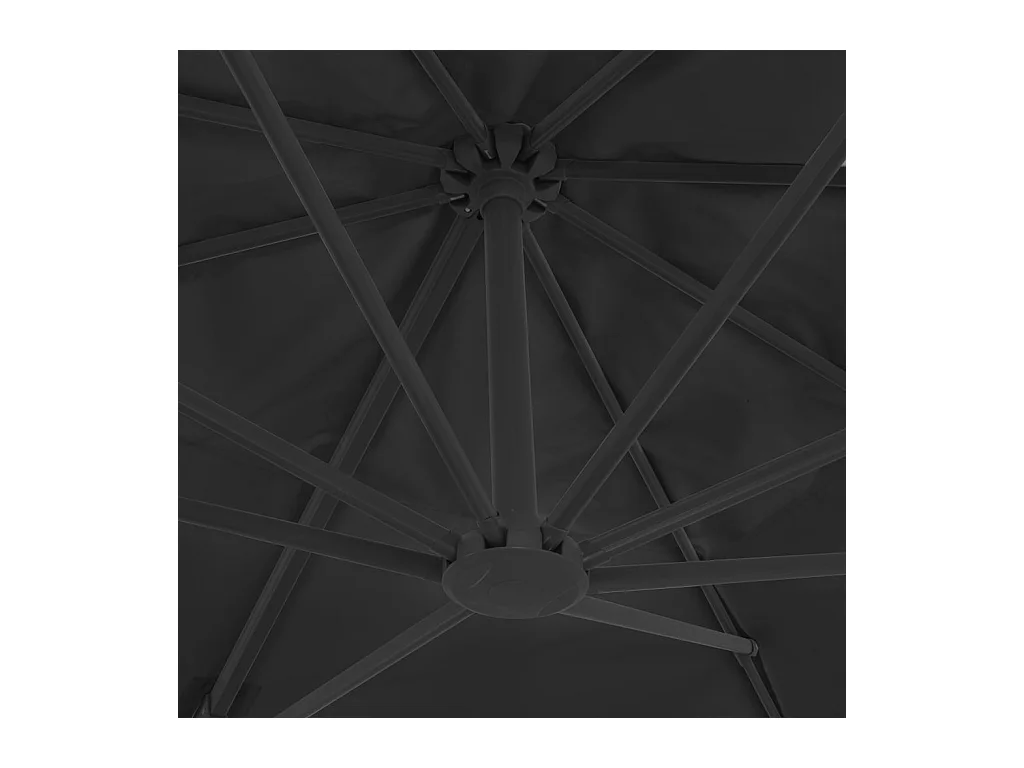 Parasol déporté avec mât en aluminium 4x3 m Noir