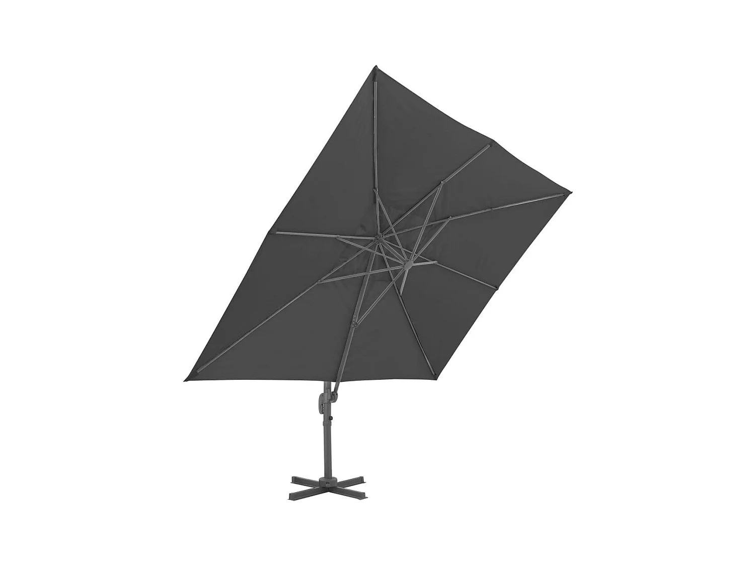 Parasol déporté avec mât en aluminium 4x3 m Noir