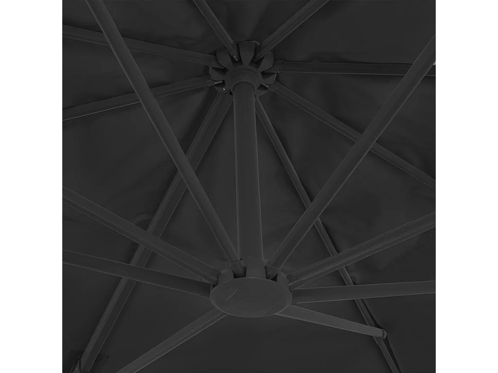 Parasol déporté avec mât en aluminium 4x3 m Noir