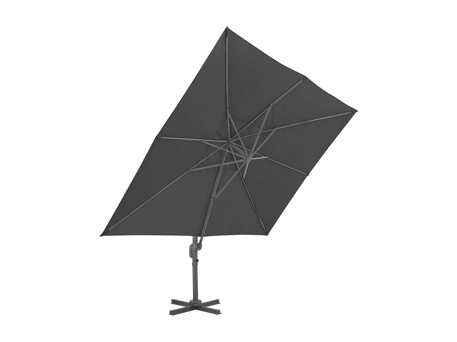 Parasol déporté avec mât en aluminium 4x3 m Noir