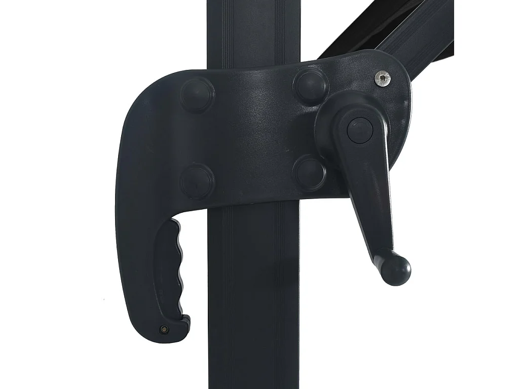 Parasol déporté avec lumières LED Aluminium 400x300 Noir