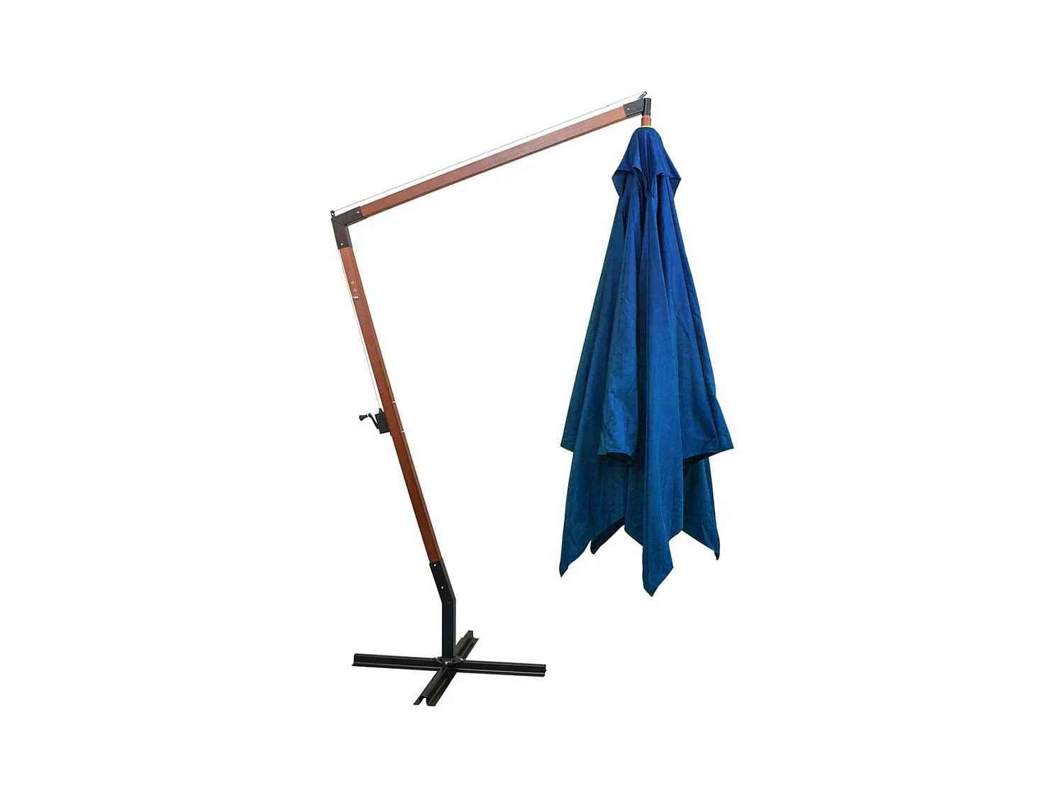 Parasol suspendu avec mât Bleu azuré 3x3 m Bois de sapin massif