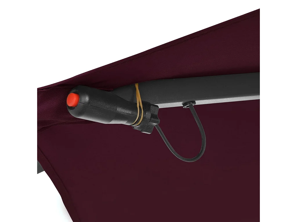 Parasol déporté avec lumières LED Rouge bordeaux 350cm