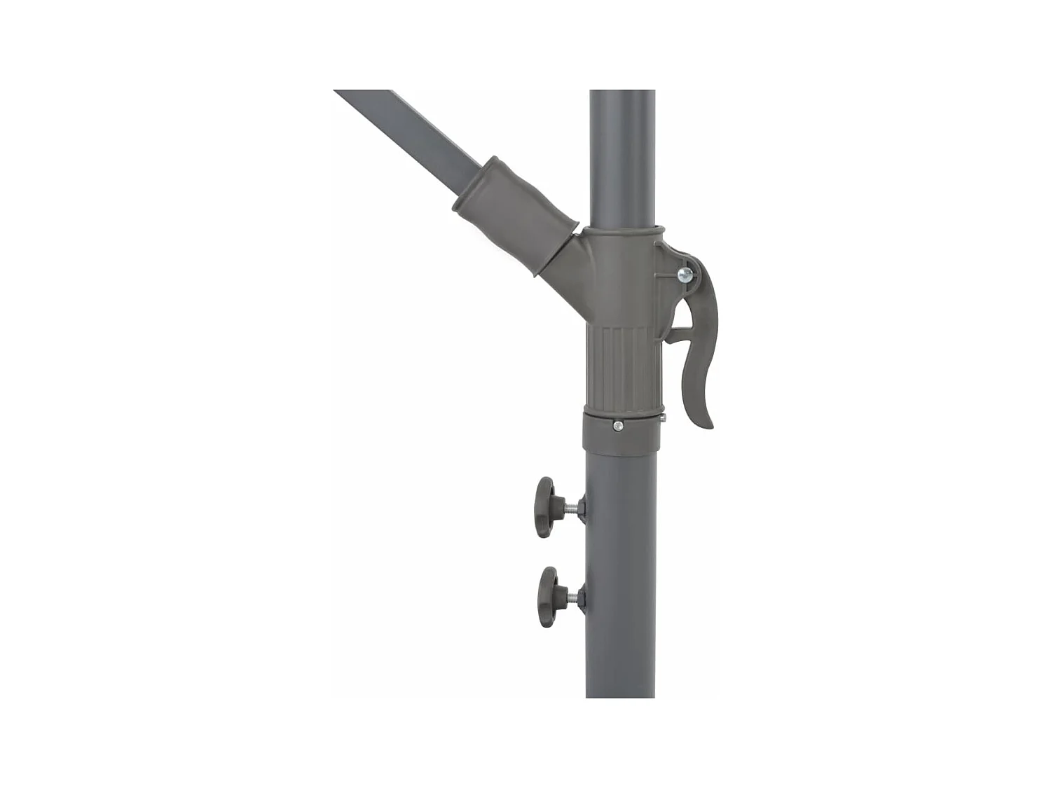 Parasol en porte-à-faux avec mât Aluminium 350cm Terre cuite