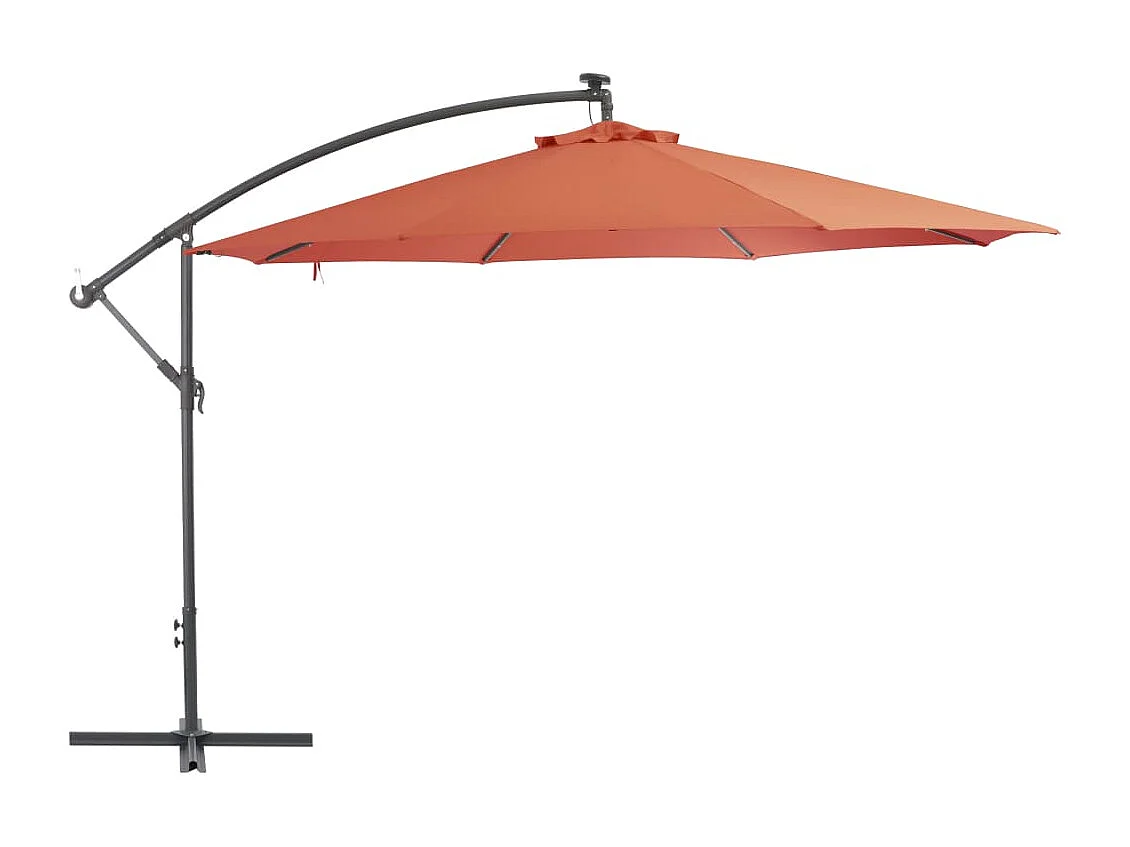 Parasol en porte-à-faux avec mât Aluminium 350cm Terre cuite