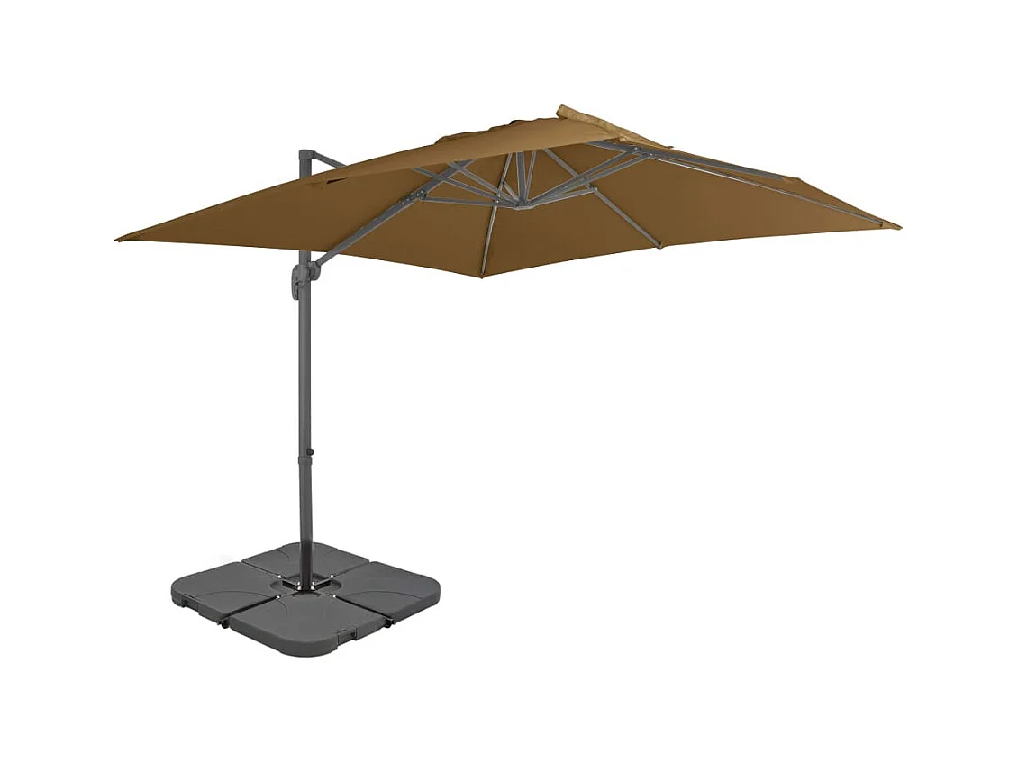 Parasol avec base portable Taupe 3