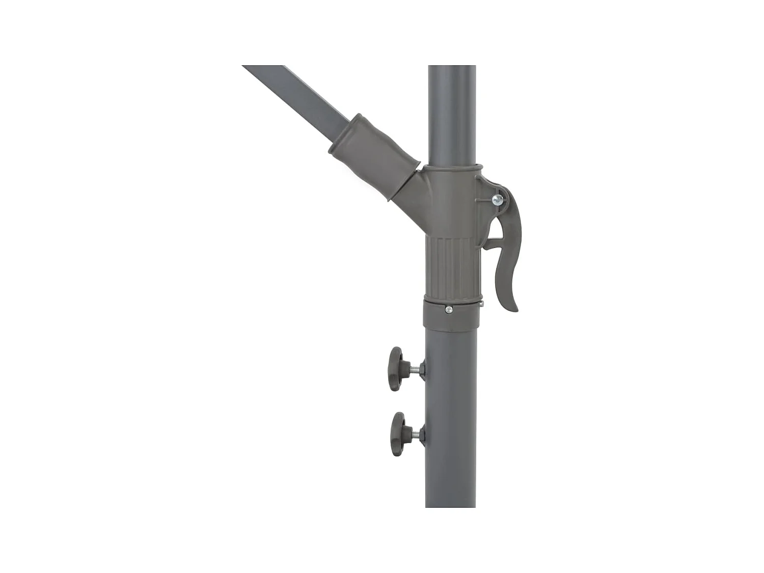 Parasol en porte-à-faux LED et mât en acier 300cm Anthracite