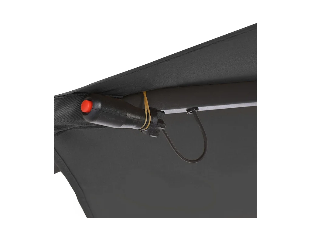 Parasol en porte-à-faux LED et mât en acier 300cm Anthracite