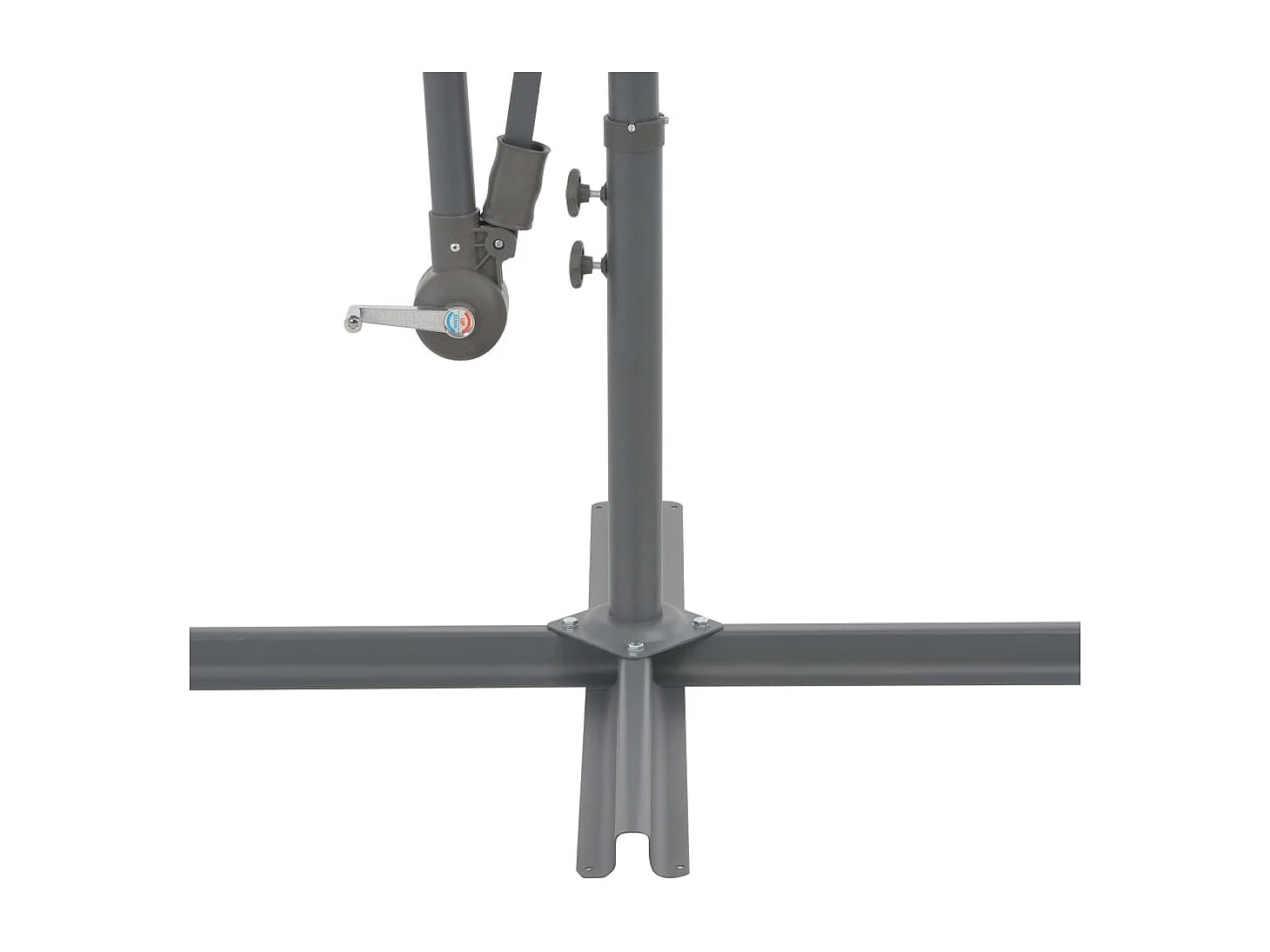 Parasol en porte-à-faux LED et mât en acier 300cm Anthracite