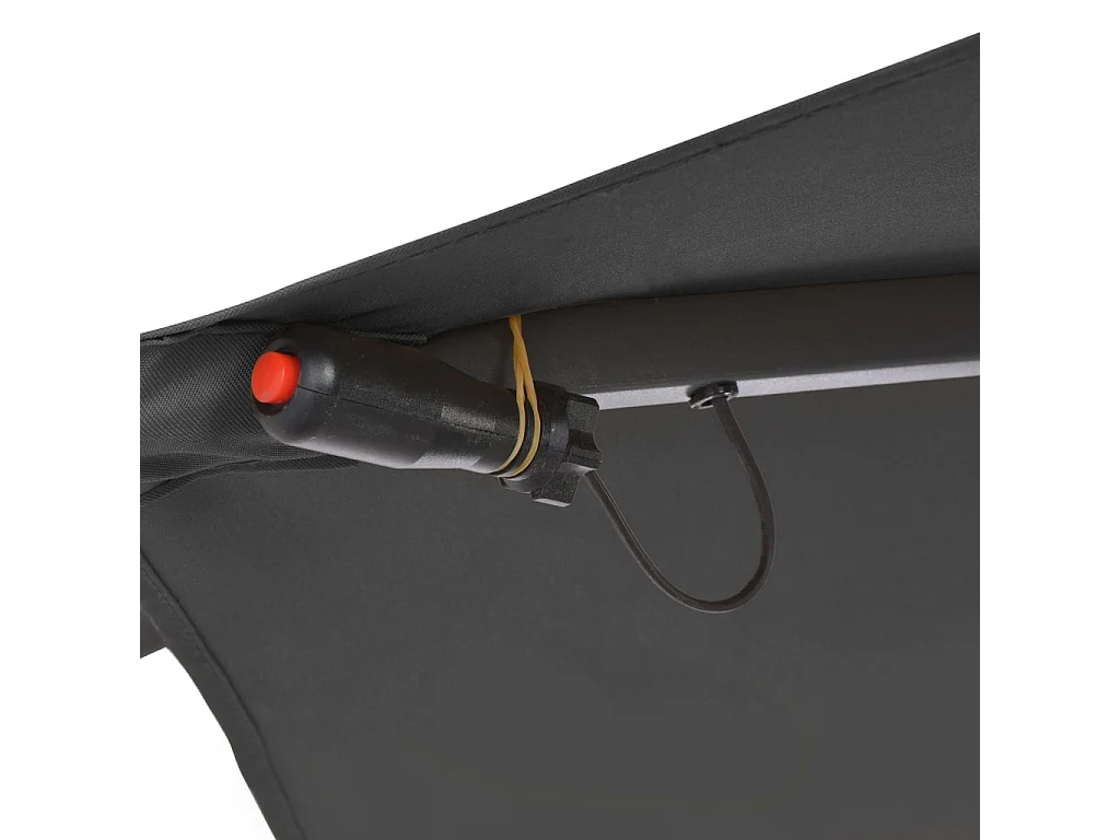 Parasol en porte-à-faux LED et mât en acier 300cm Anthracite