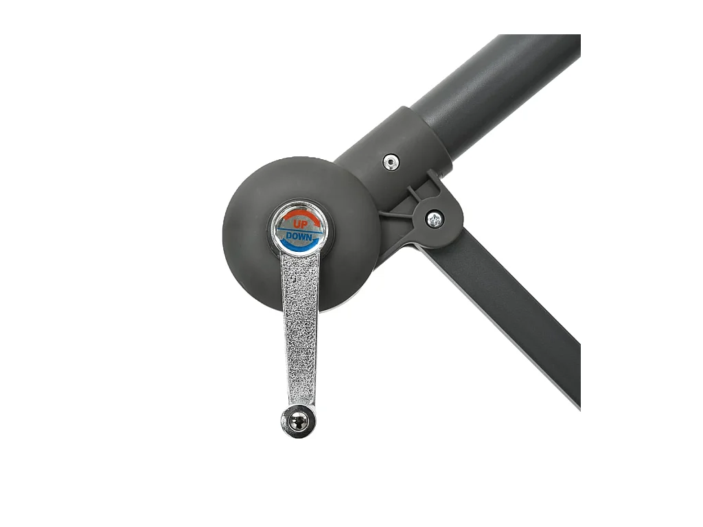 Parasol déporté à LED et mât en acier 300cm Azuré