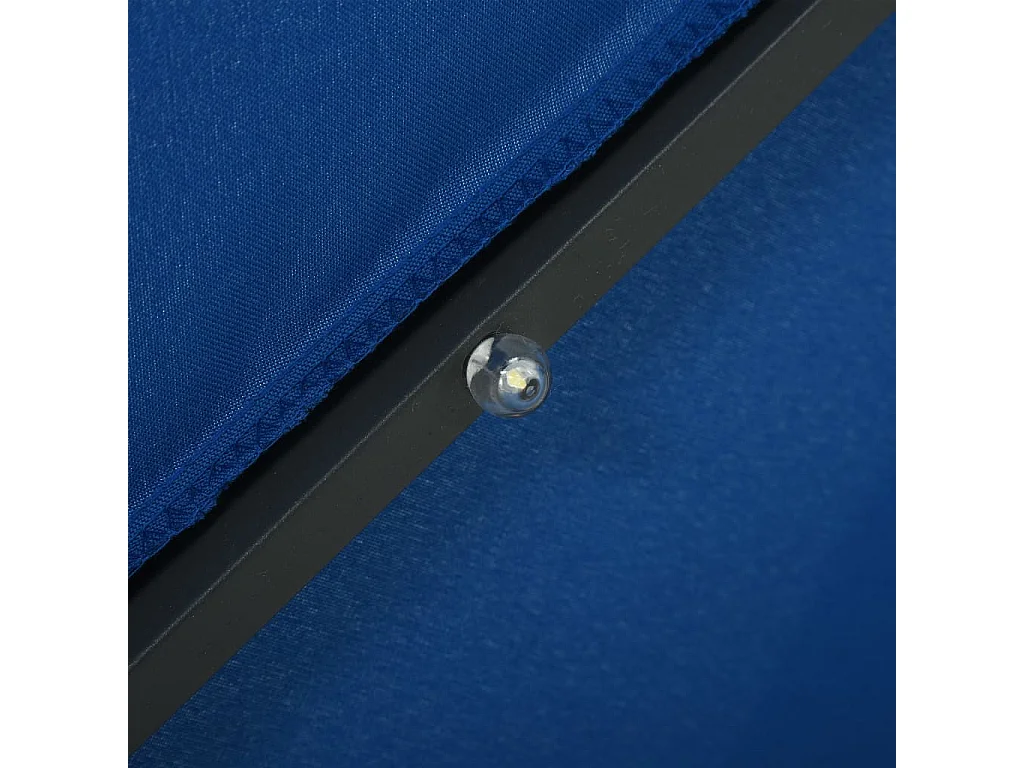 Parasol déporté à LED et mât en acier 300cm Azuré