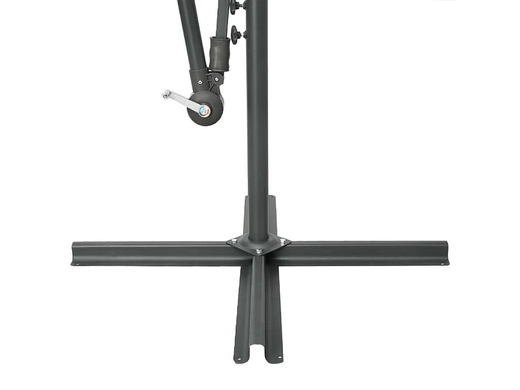 Parasol déporté à LED et mât en acier 300cm Azuré