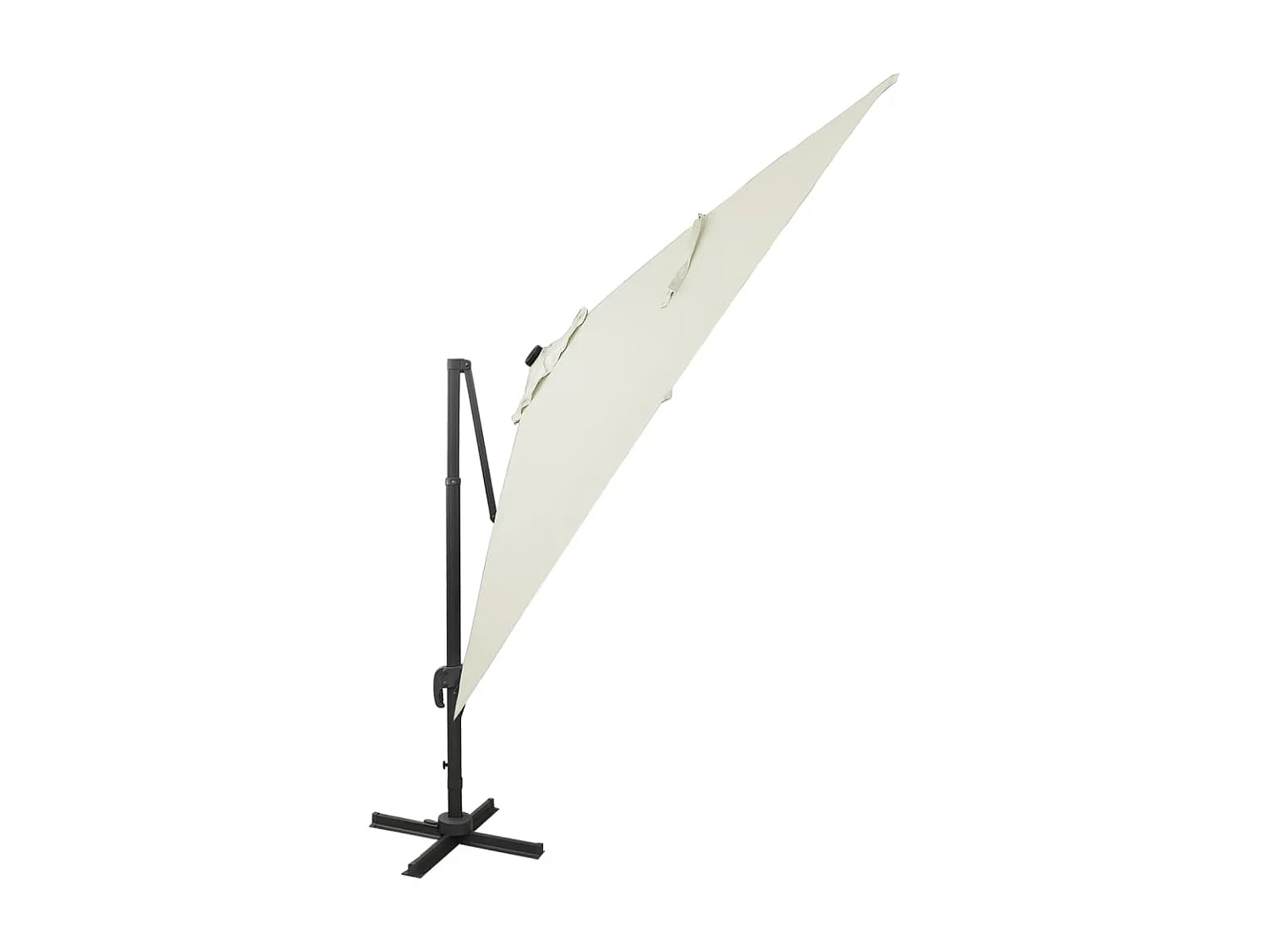 Parasol déporté avec mât et lumières LED Sable 300cm 2