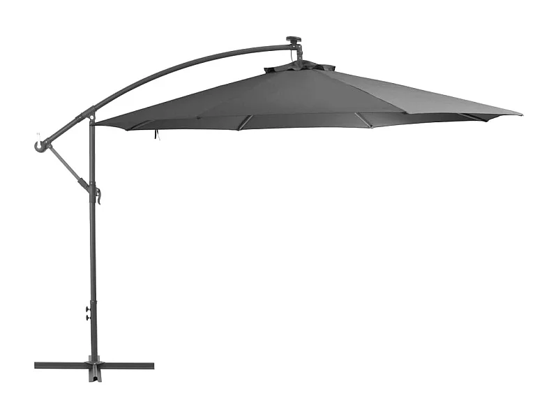 Parasol en porte-à-faux avec poteau Aluminium 350cm Anthracite