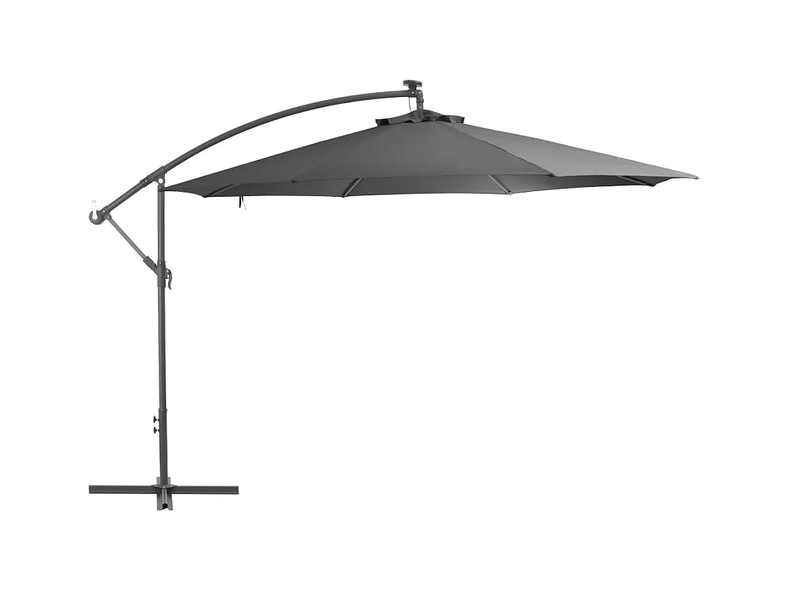 Parasol en porte-à-faux avec poteau Aluminium 350cm Anthracite