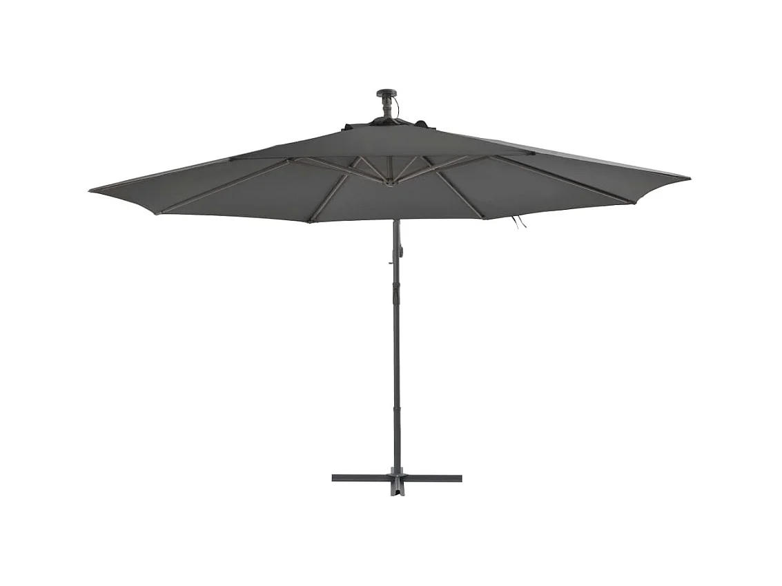 Parasol en porte-à-faux avec poteau Aluminium 350cm Anthracite