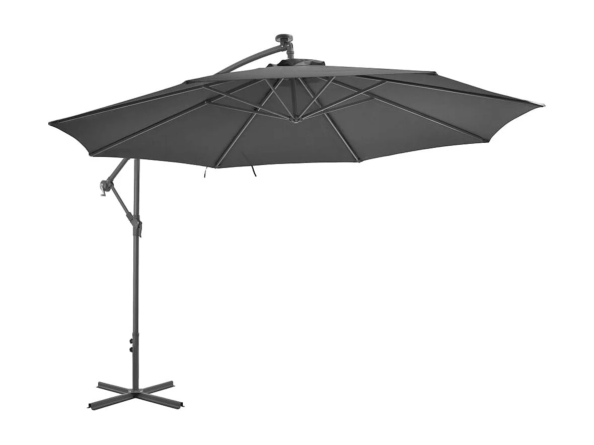 Parasol en porte-à-faux avec poteau Aluminium 350cm Anthracite
