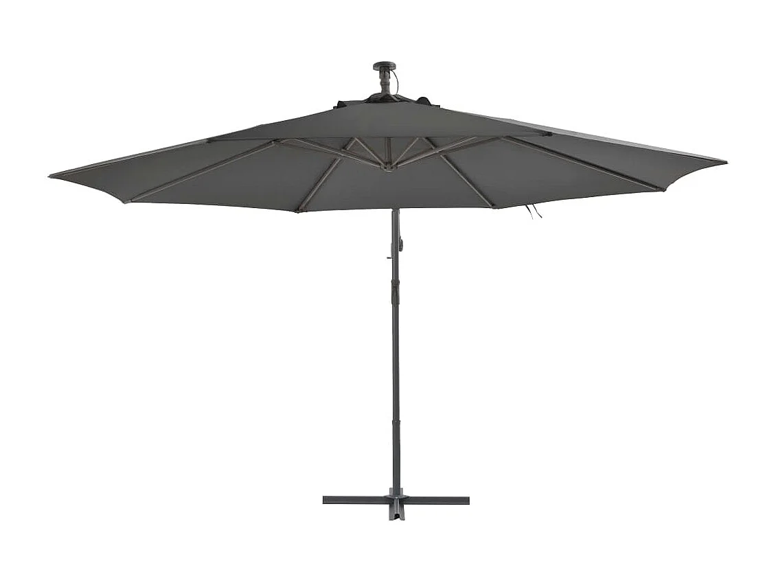 Parasol en porte-à-faux avec poteau Aluminium 350cm Anthracite