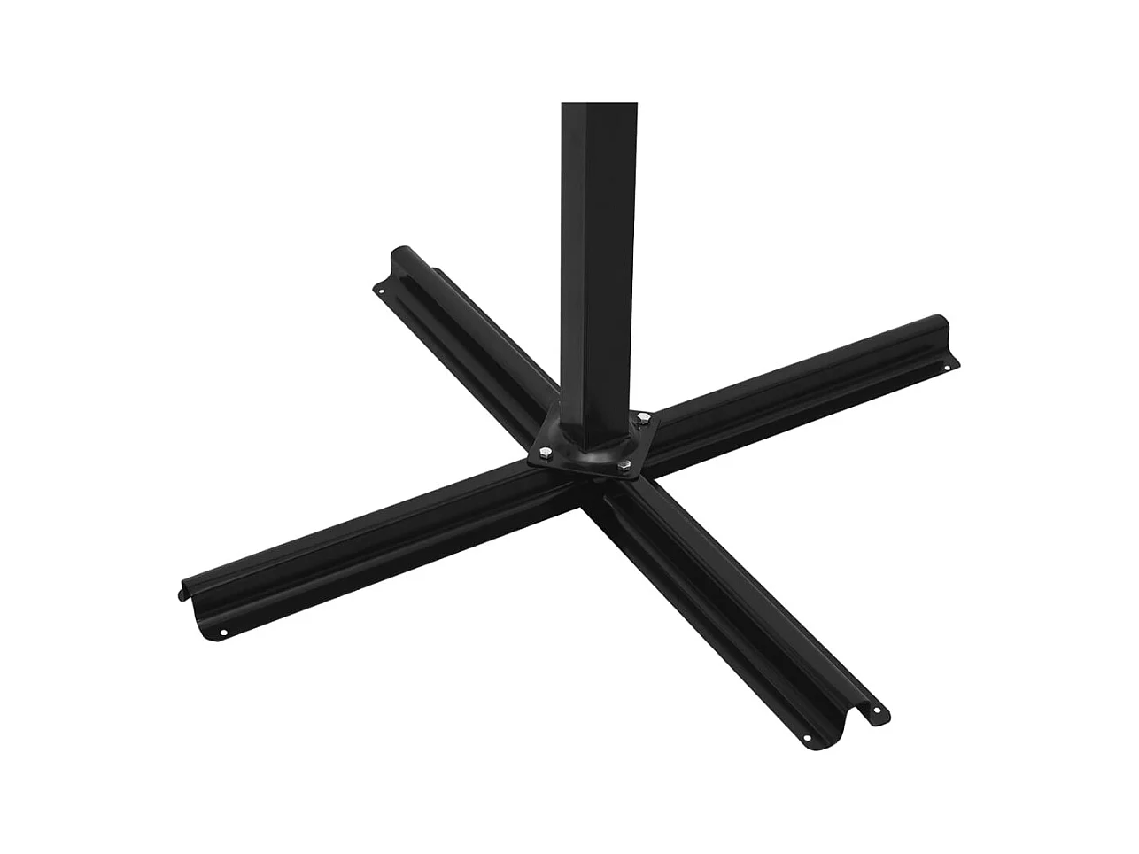 Parasol en porte-à-faux avec mât en bois 400x300 Blanc sable