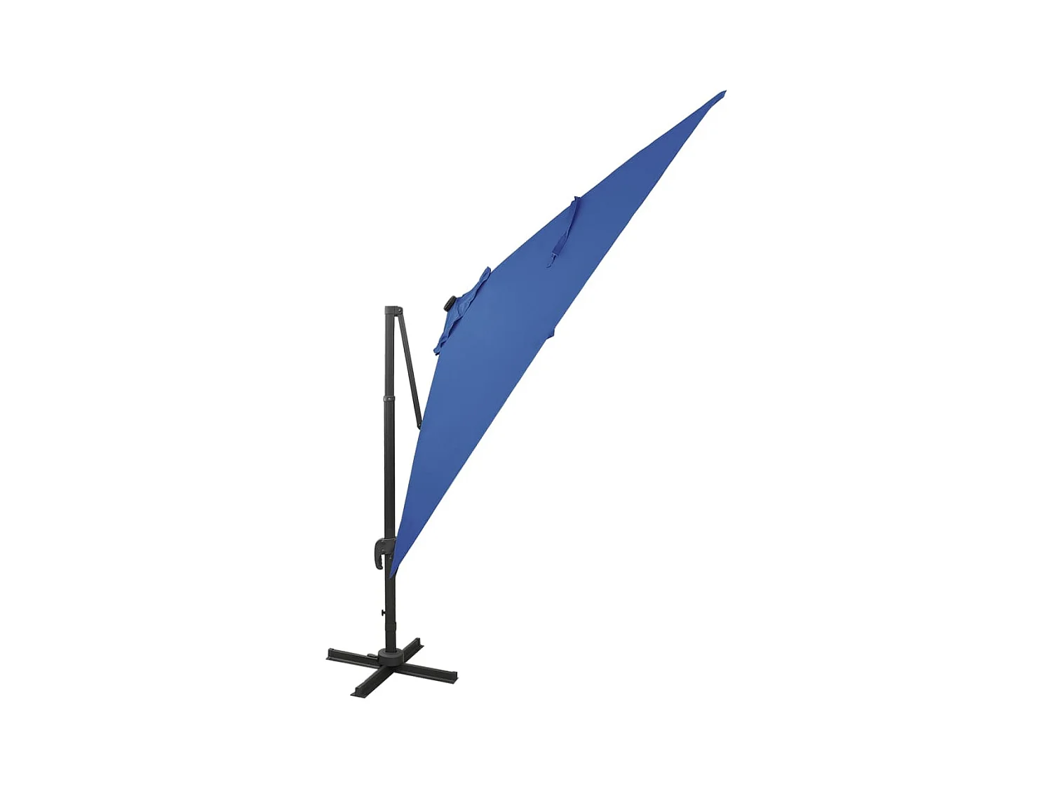 Parasol déporté avec mât et lumières LED Bleu azuré 300cm 3