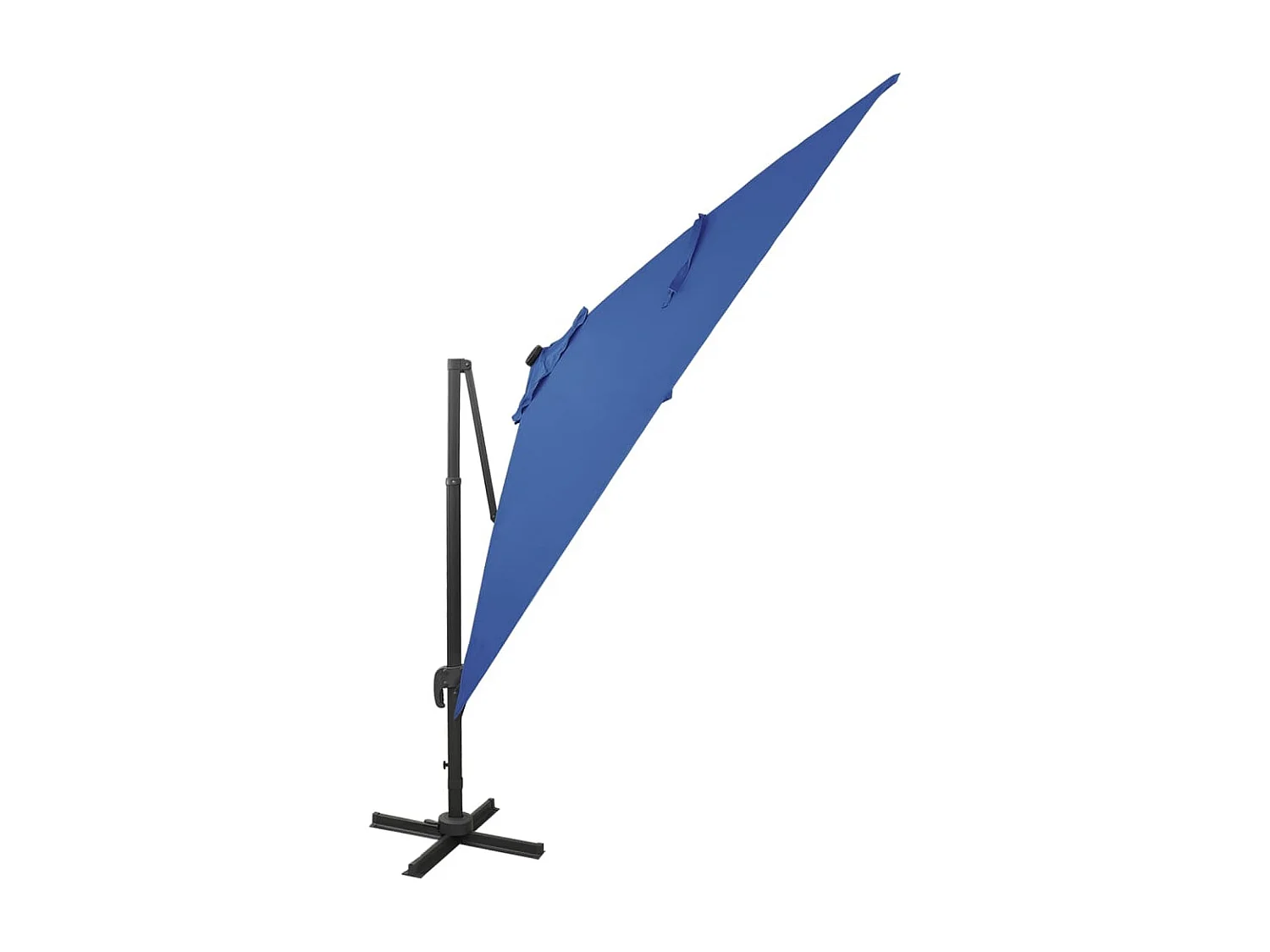 Parasol déporté avec mât et lumières LED Bleu azuré 300cm 3