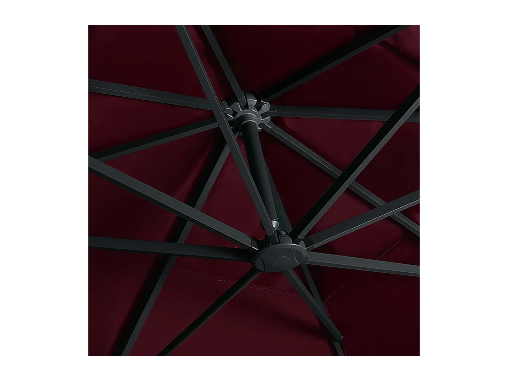 Parasol déporté avec lumières LED Rouge bordeaux 400x300