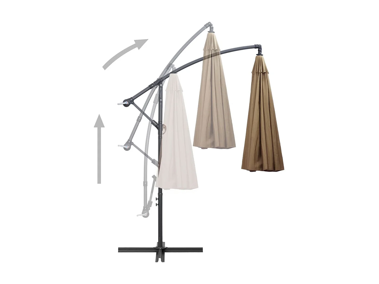 Parasol suspendu Taupe 3 m Mât en aluminium