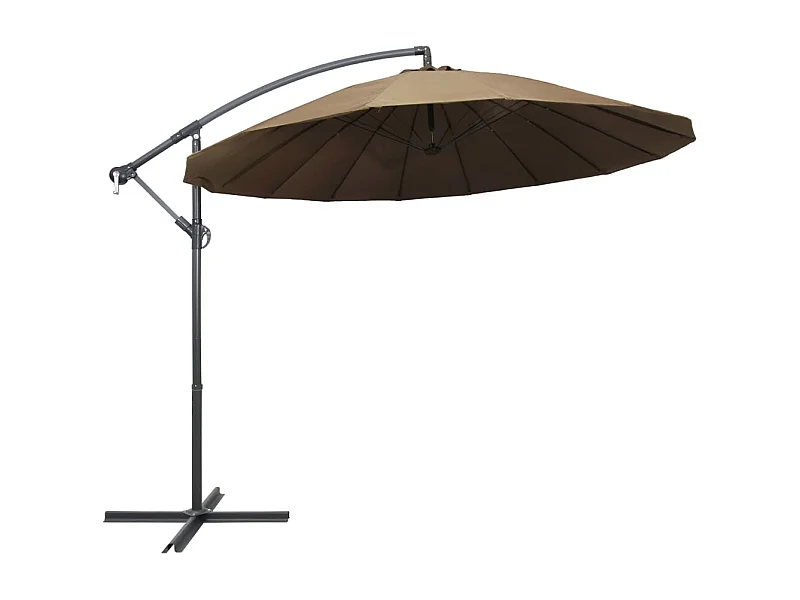 Parasol suspendu Taupe 3 m Mât en aluminium