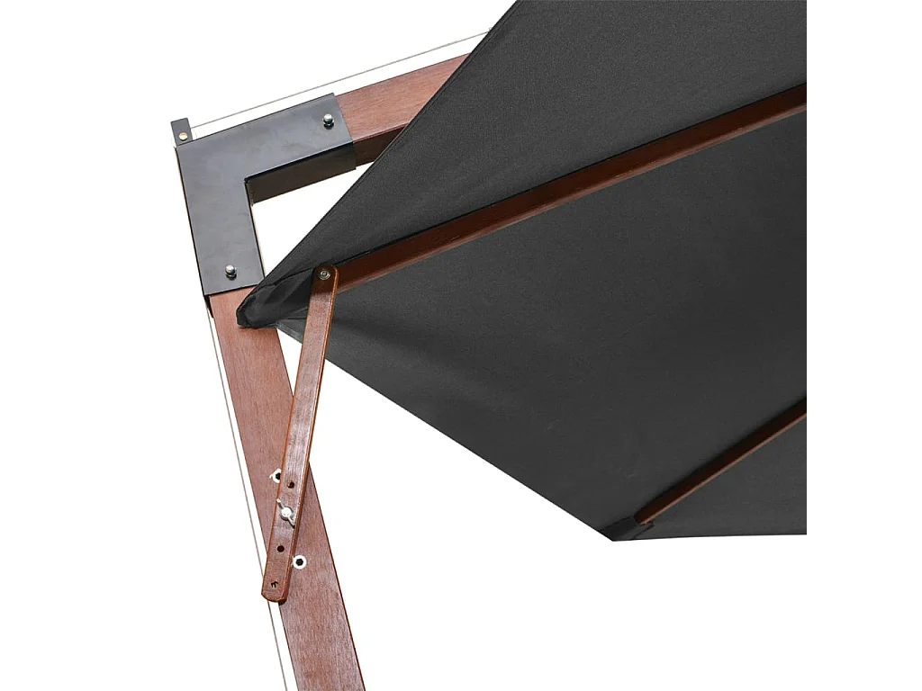 Parasol suspendu avec mât Anthracite 3,5x2,9 m Bois de sapin