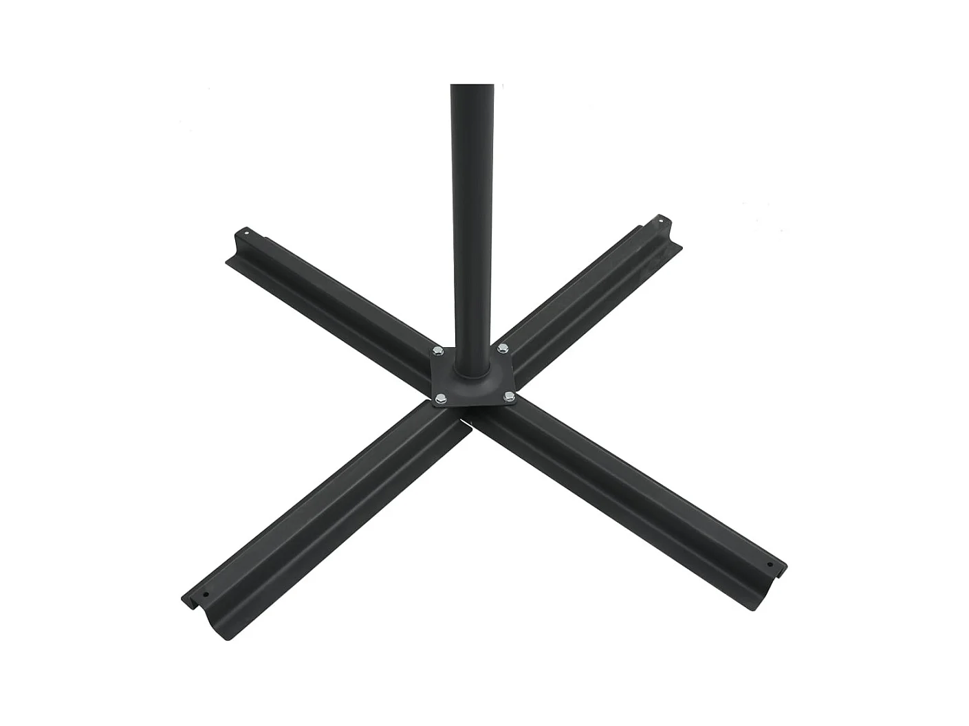 Parasol déporté avec LED et mât en acier 250x250 Vert