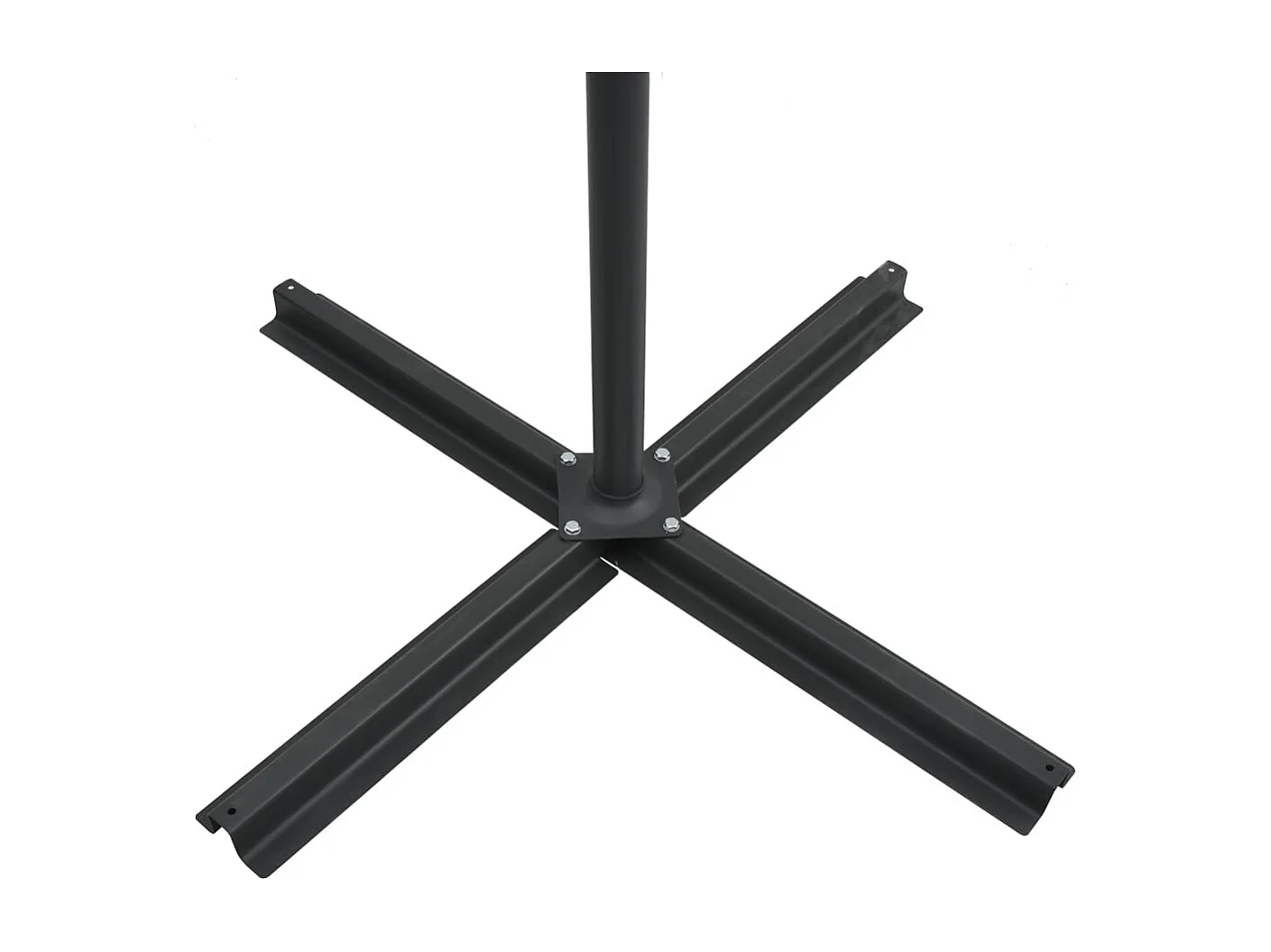 Parasol déporté avec LED et mât en acier 250x250 Vert