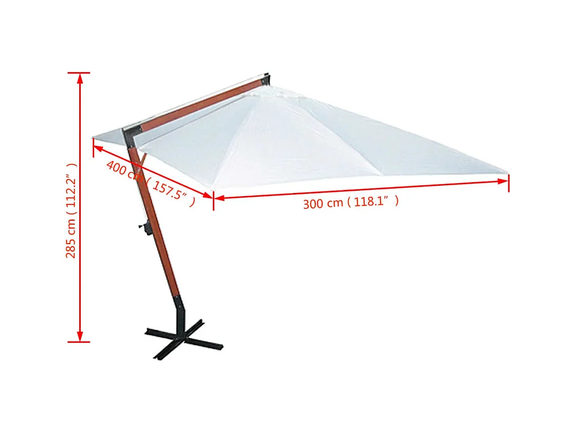Parasol 300x400 Blanc