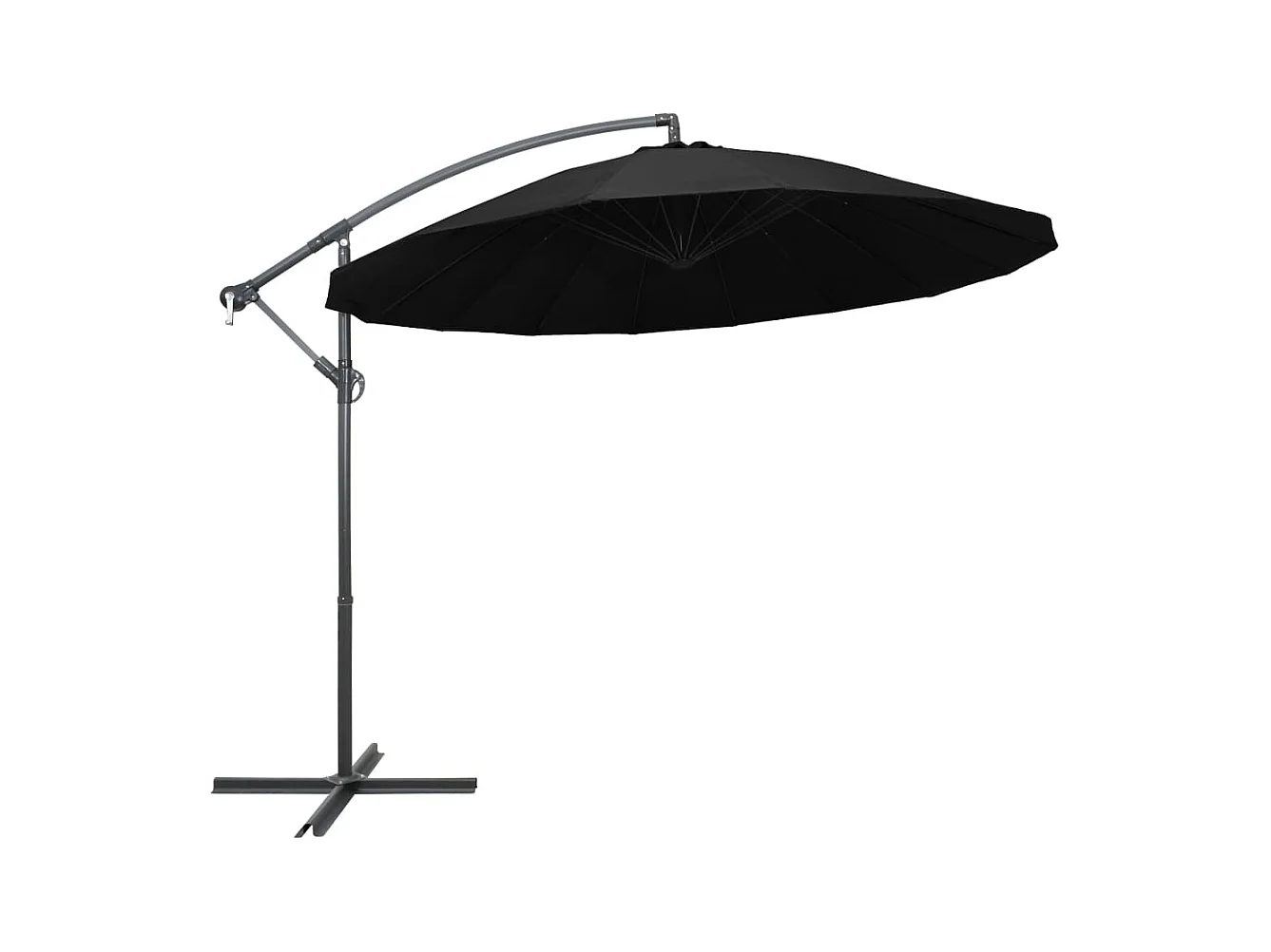 Parasol suspendu Noir 3 m Mât en aluminium