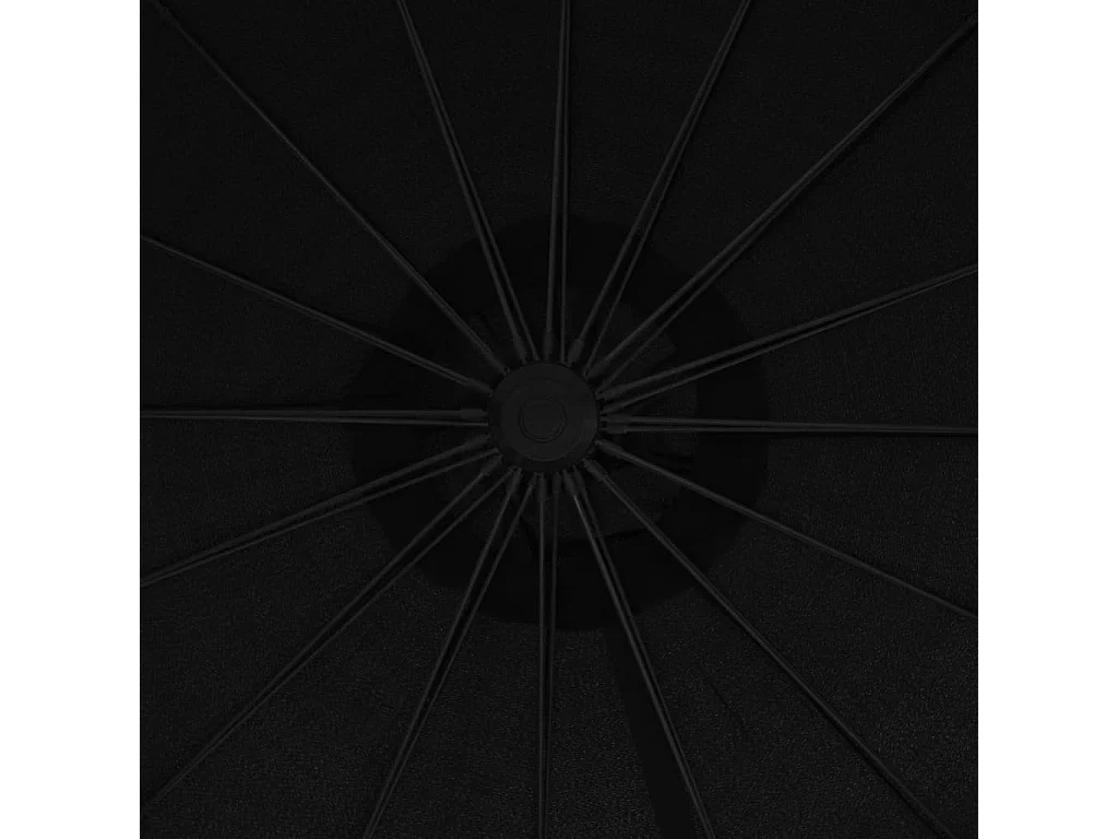 Parasol suspendu Noir 3 m Mât en aluminium