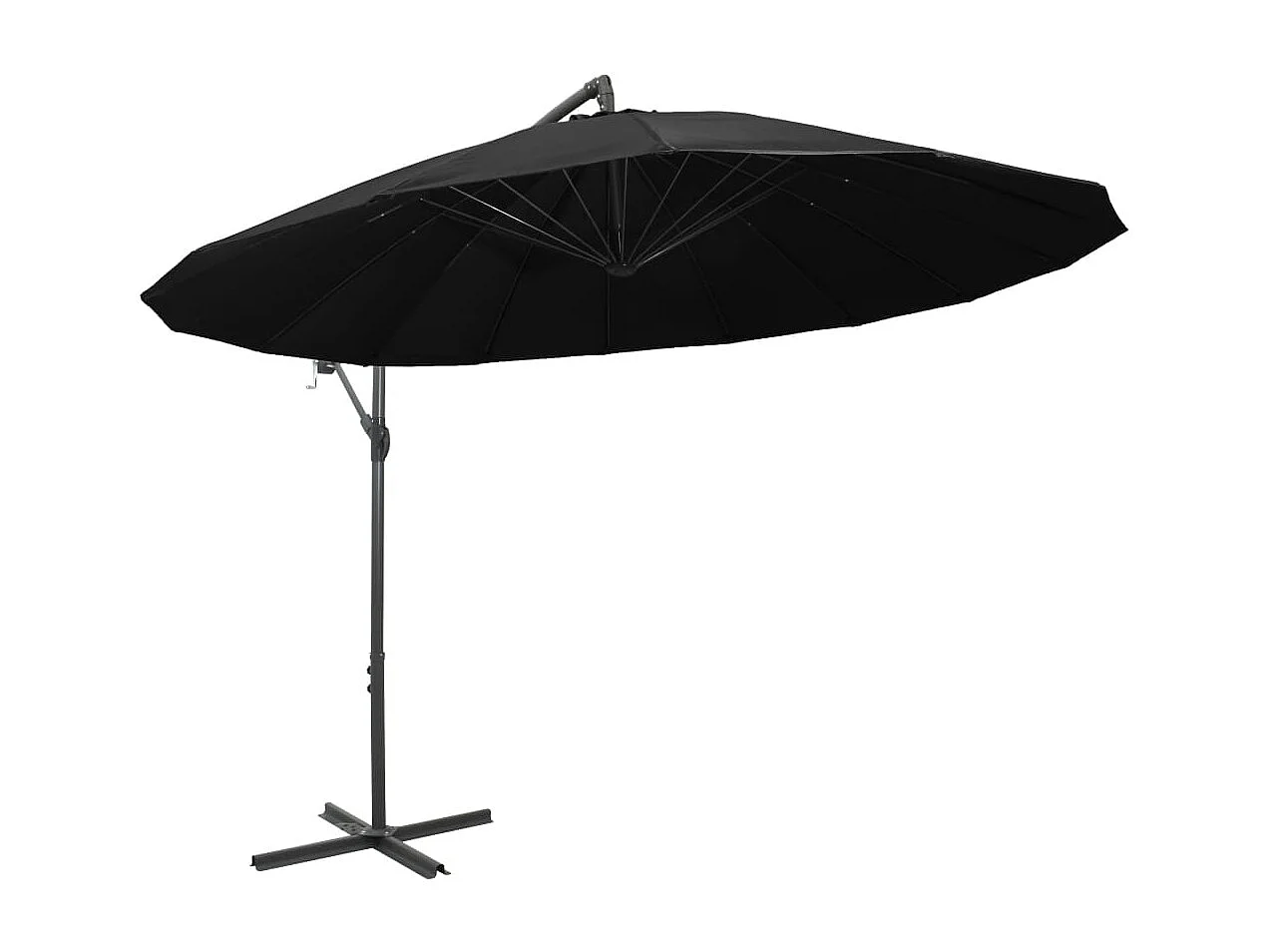 Parasol suspendu Noir 3 m Mât en aluminium