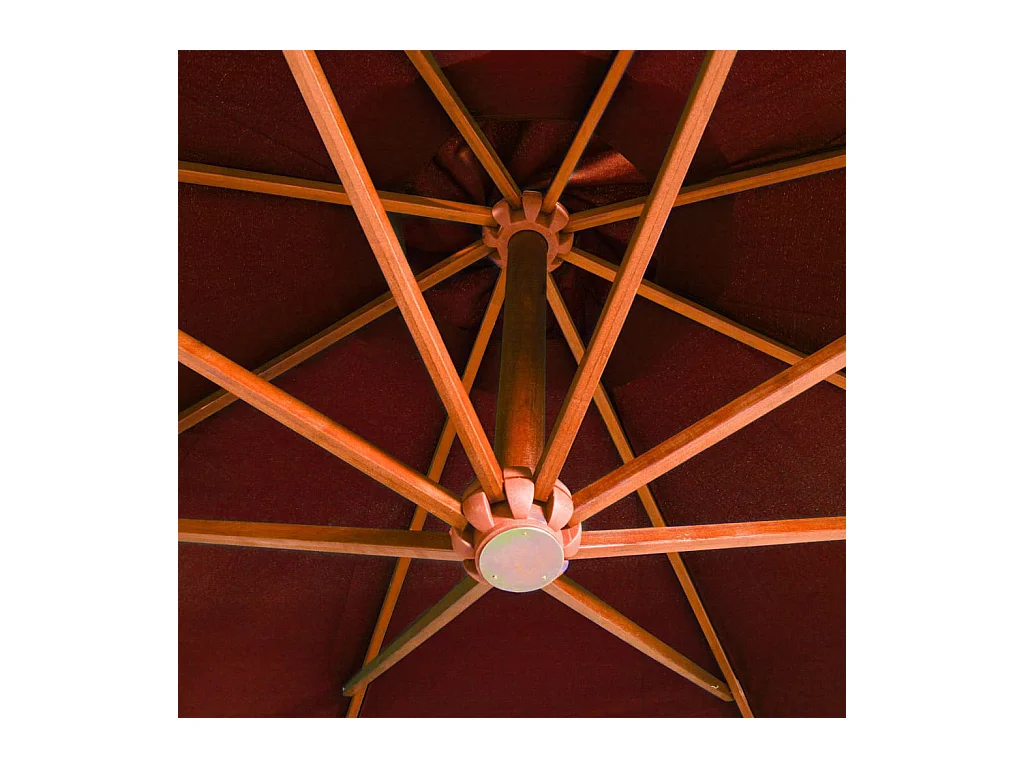 Parasol suspendu avec mât Terre cuite 3,5x2,9 m Bois de sapin