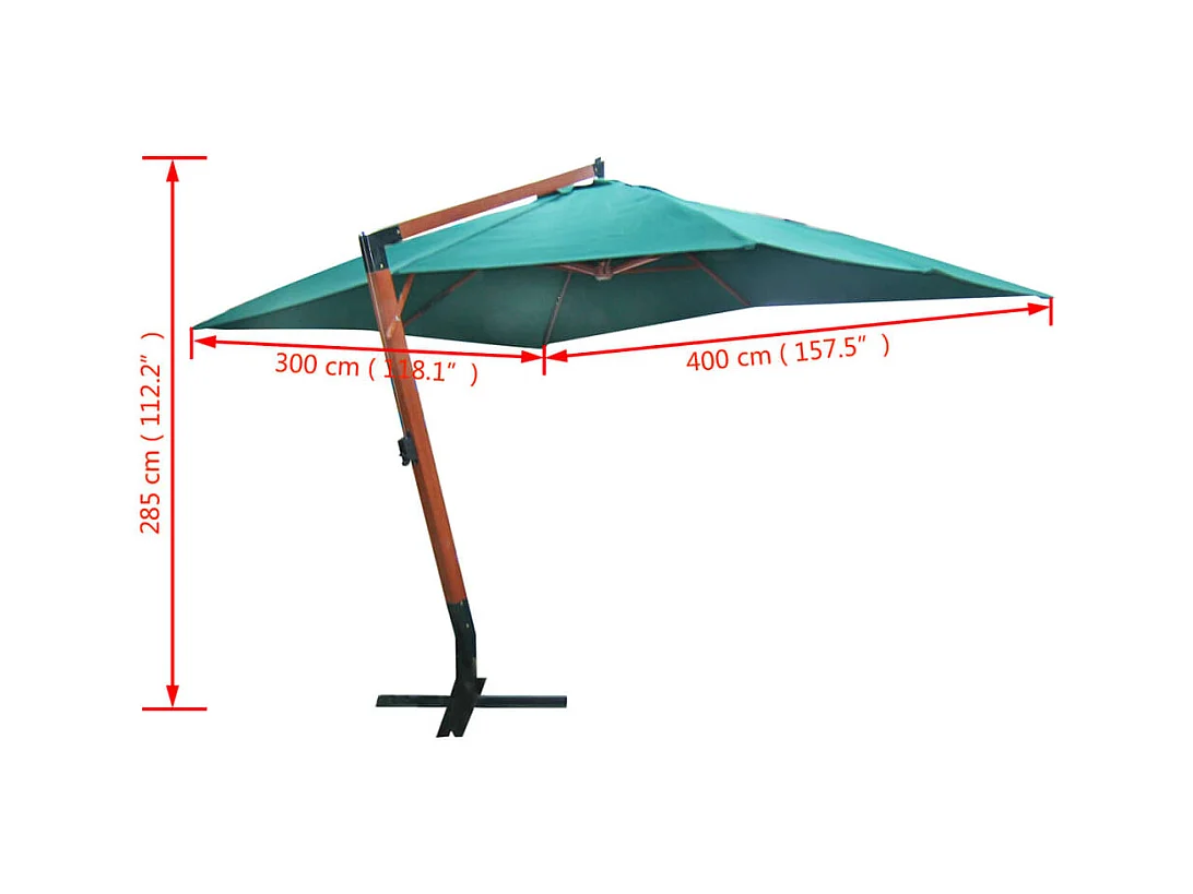 Parasol flottant Melia 300x400 Vert